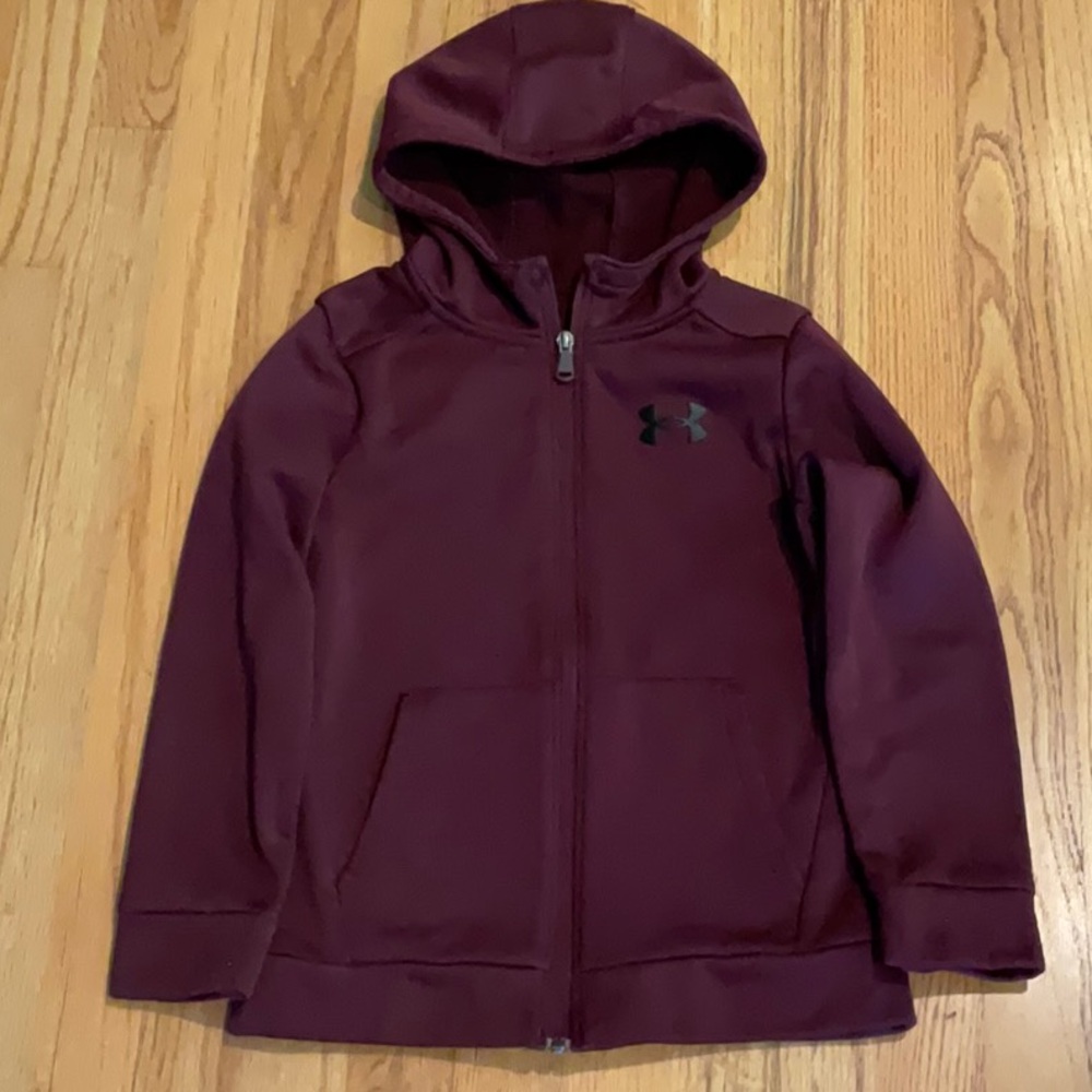 Under Armour Boy’s Cardinal/Black, Full-Zip Fleece Hoodie - Boys Size YSM